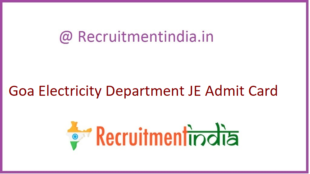 Goa Electricity Department JE Admit Card