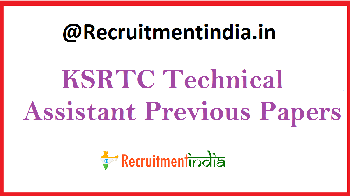KSRTC Technical Assistant Previous Papers