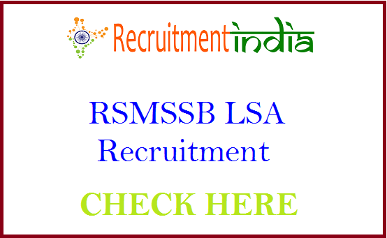 RSMSSB LSA Recruitment 