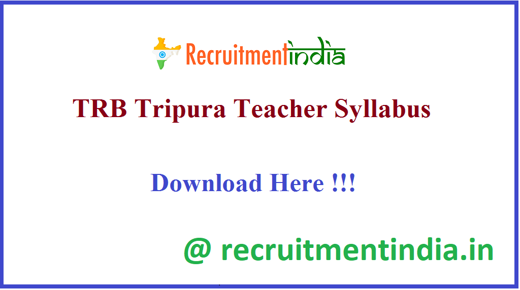 TRB Tripura Teacher Syllabus 