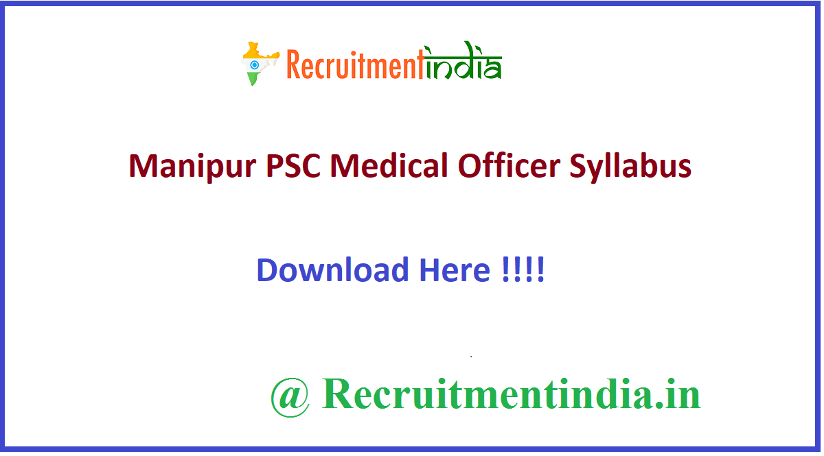 Manipur PSC Medical Officer Syllabus 