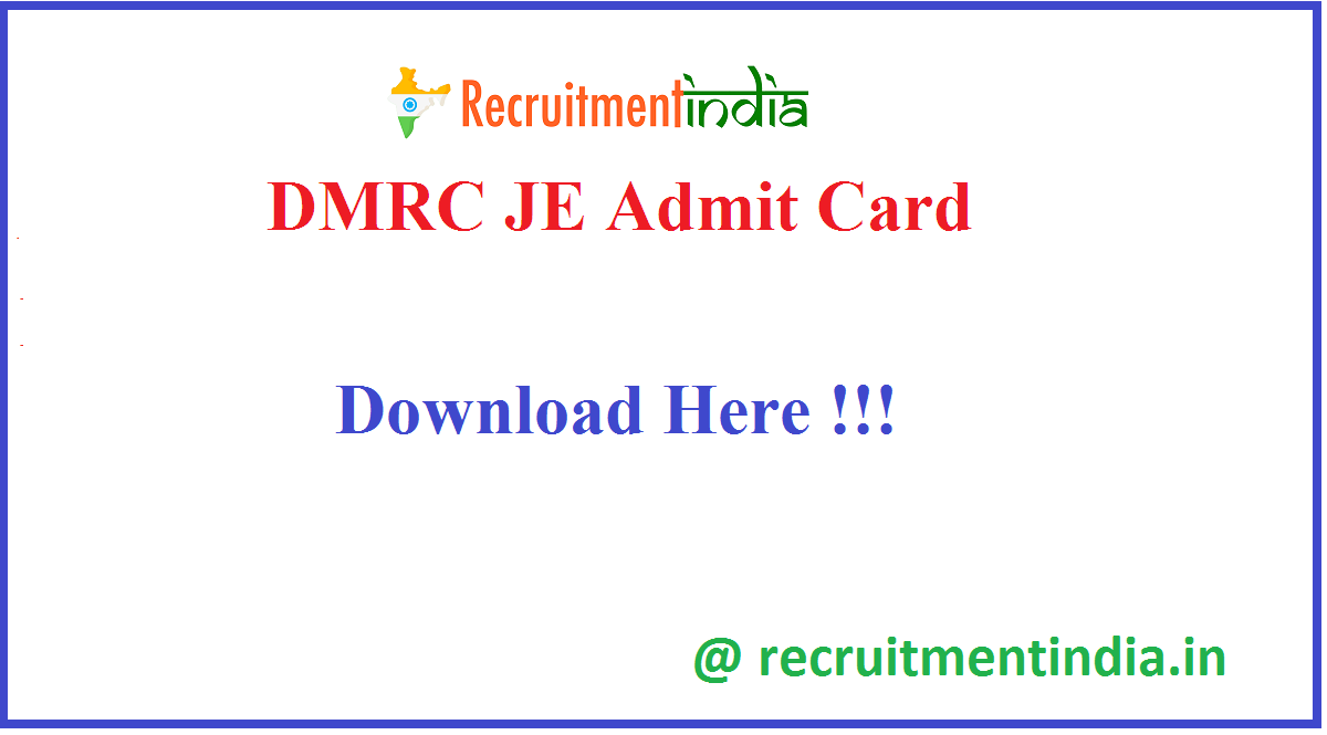 DMRC JE Admit Card 