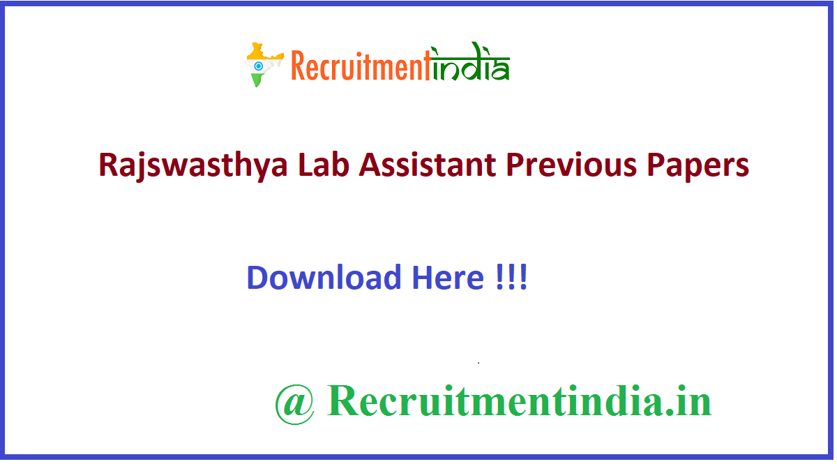 Rajswasthya Lab Assistant Previous Papers