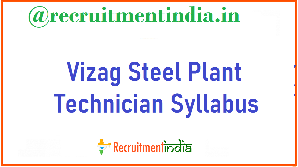 Vizag Steel Plant Technician Syllabus
