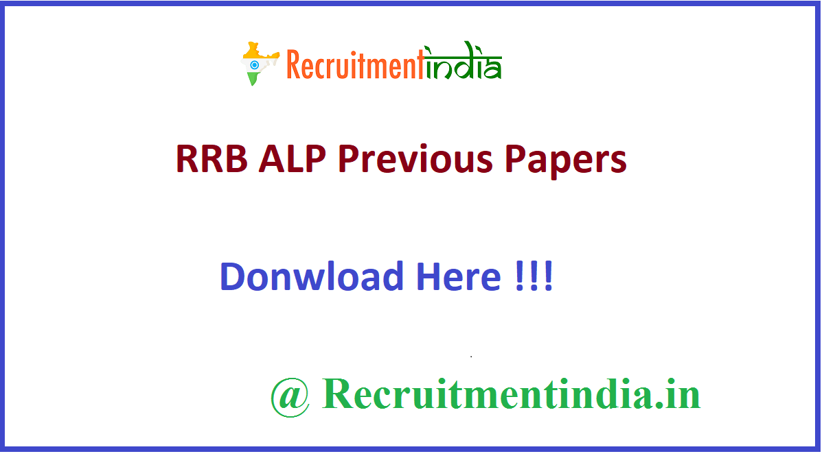 RRB ALP Previous Papers 