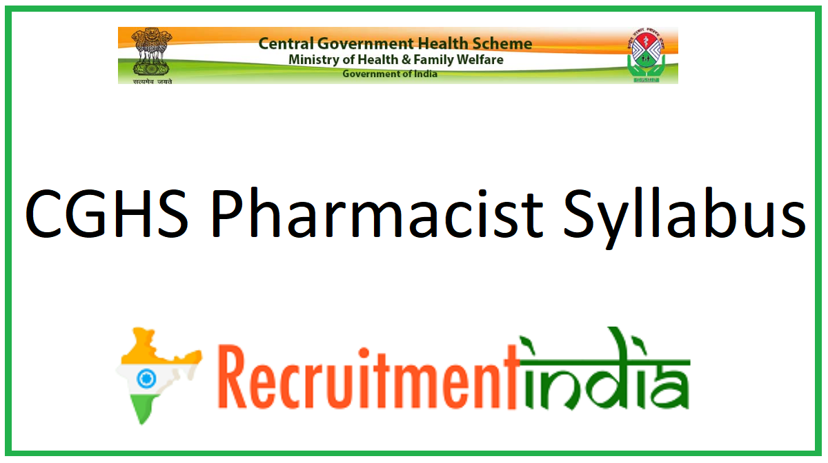 CGHS Pharmacist Syllabus