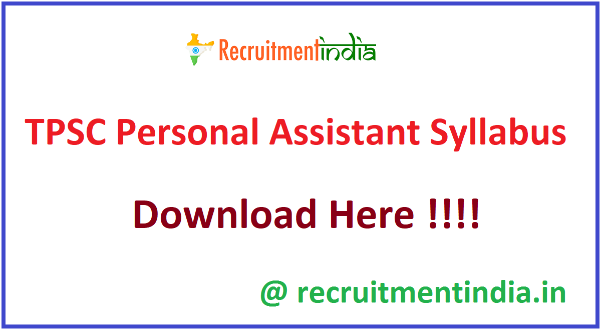 TPSC Personal Assistant Syllabus