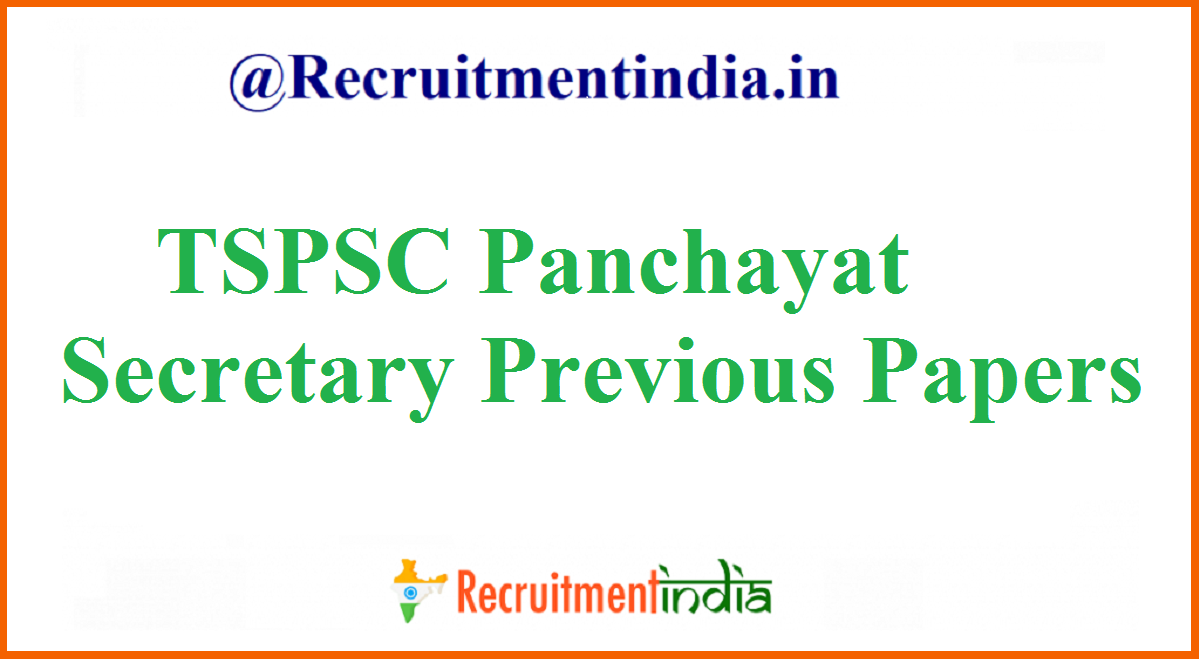 TSPSC Panchayat Secretary Previous Papers