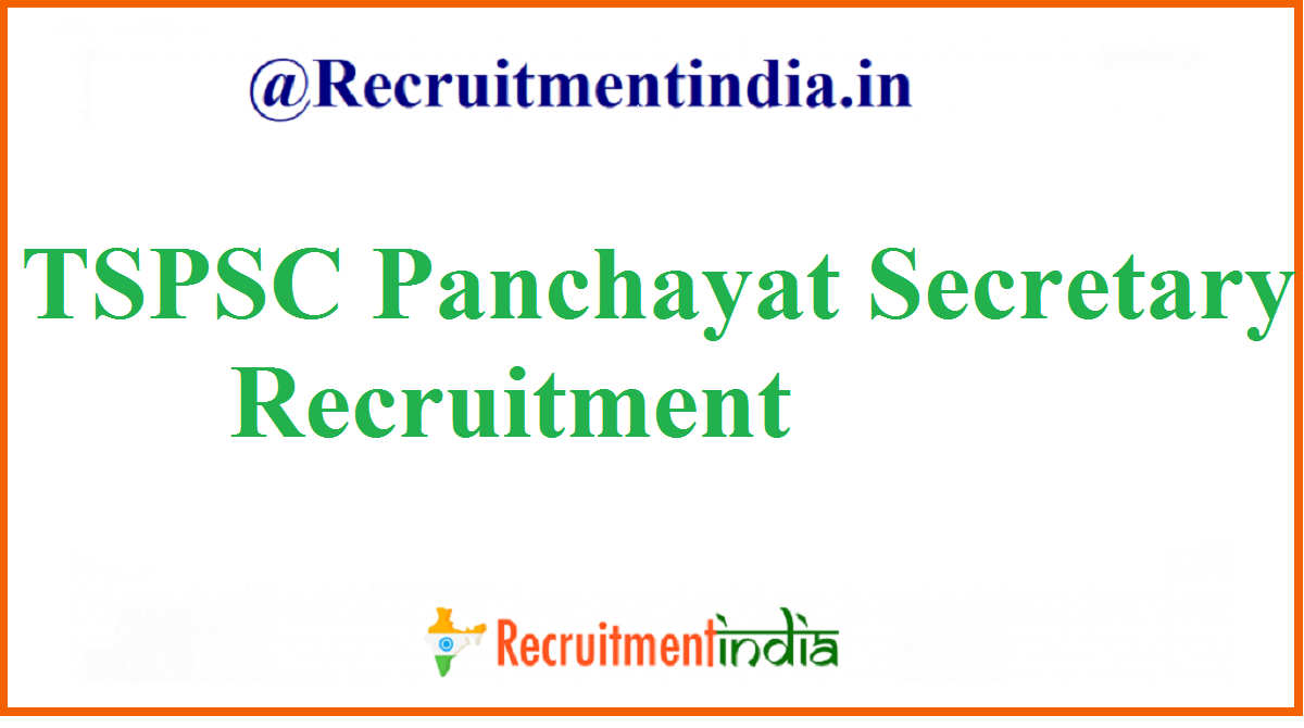 TSPSC Panchayat Secretary Recruitment