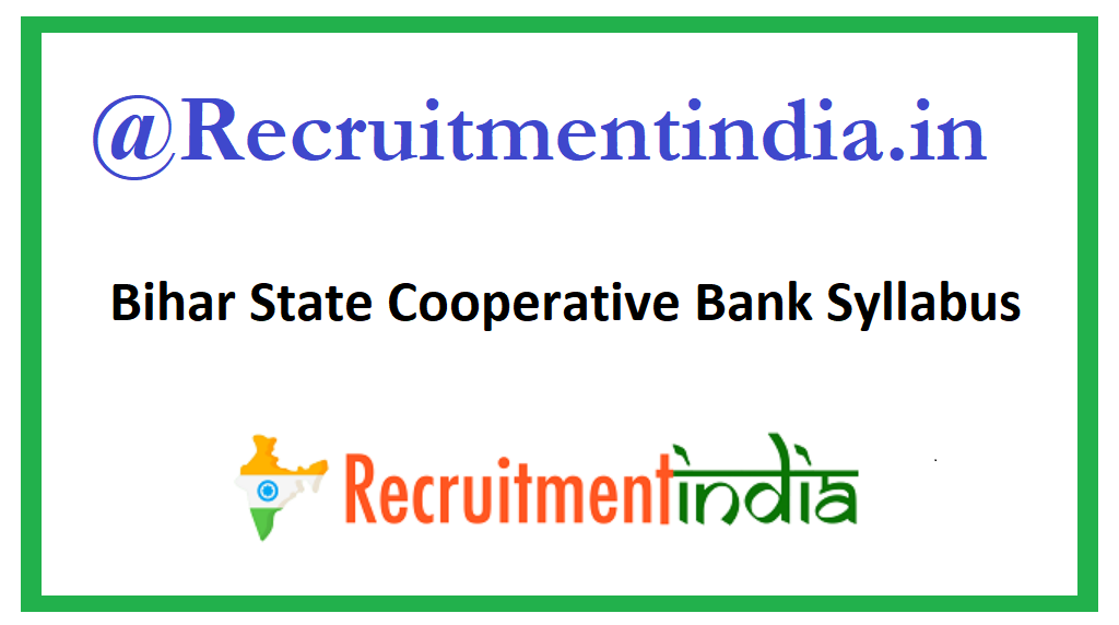 Bihar State Cooperative Bank Syllabus