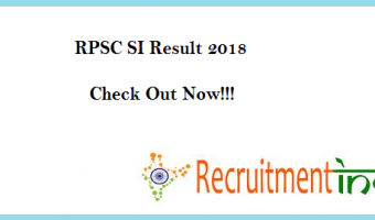 RPSC SI Result 2018