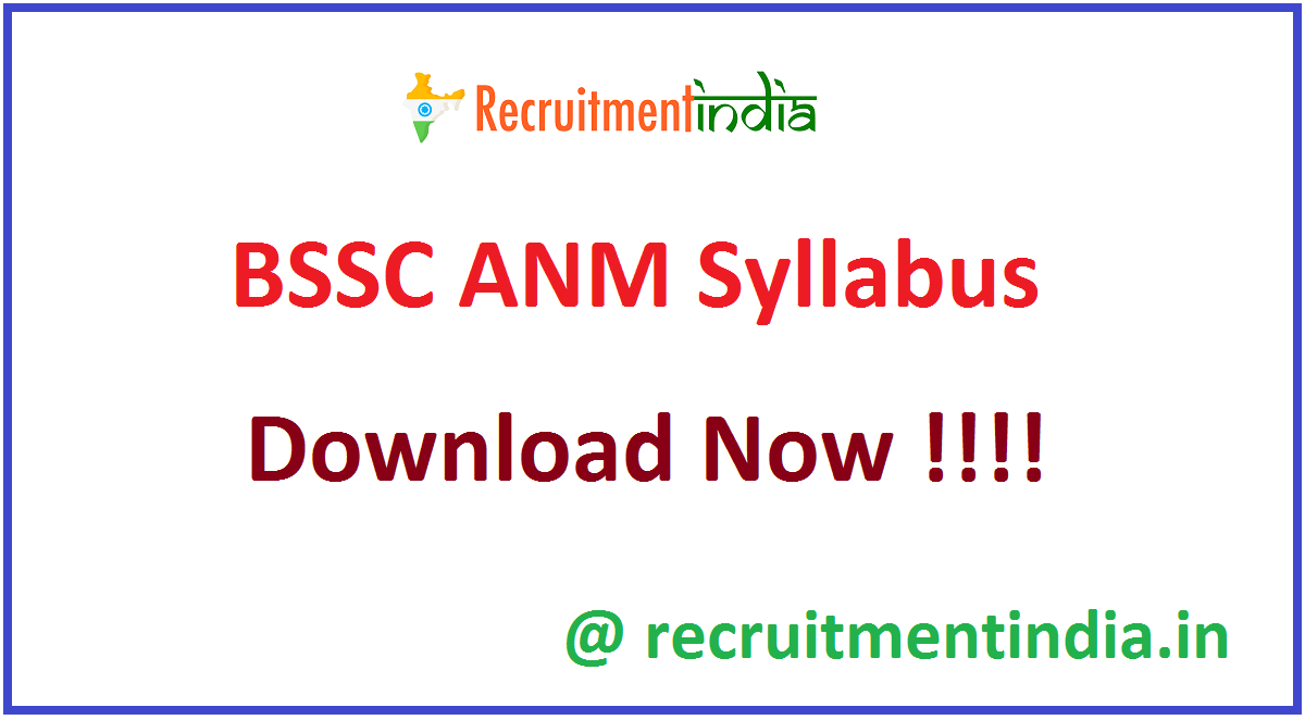 BSSC ANM Syllabus