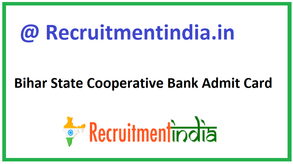 Bihar State Cooperative Bank Admit Card