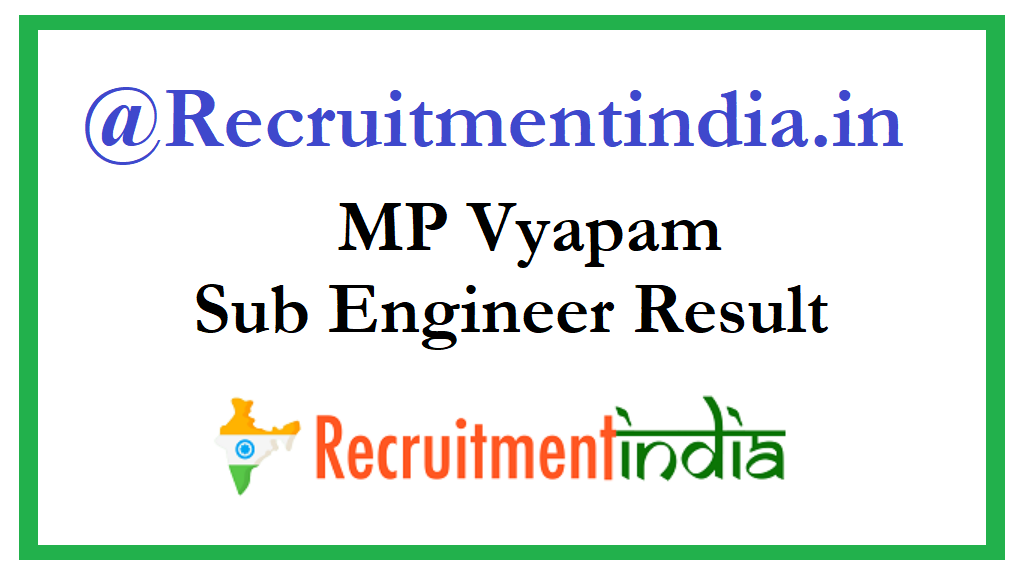 MP Vyapam Sub Engineer Result