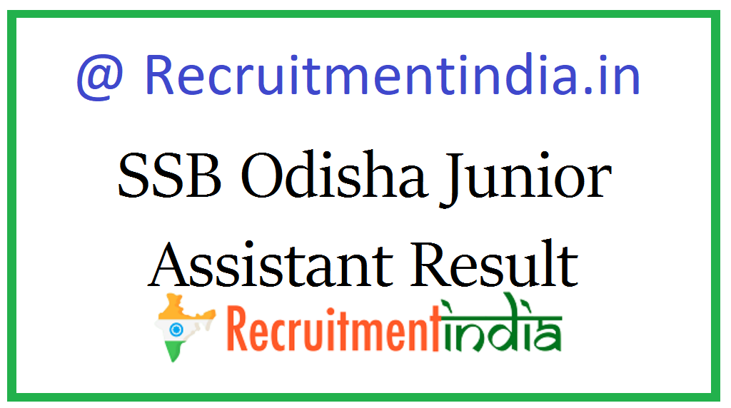 SSB Odisha Junior Assistant Result 