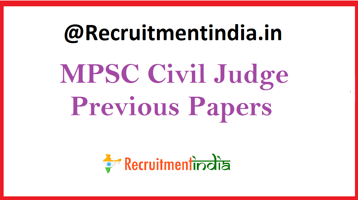 MPSC Civil Judge Previous Papers 