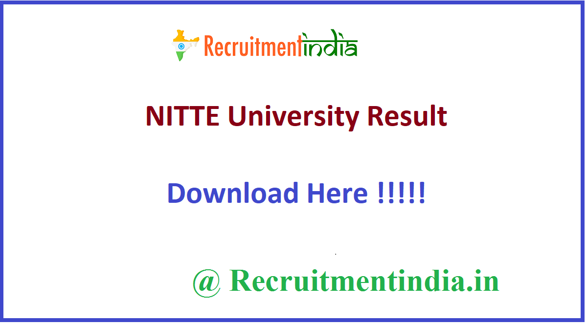 NITTE University Result 