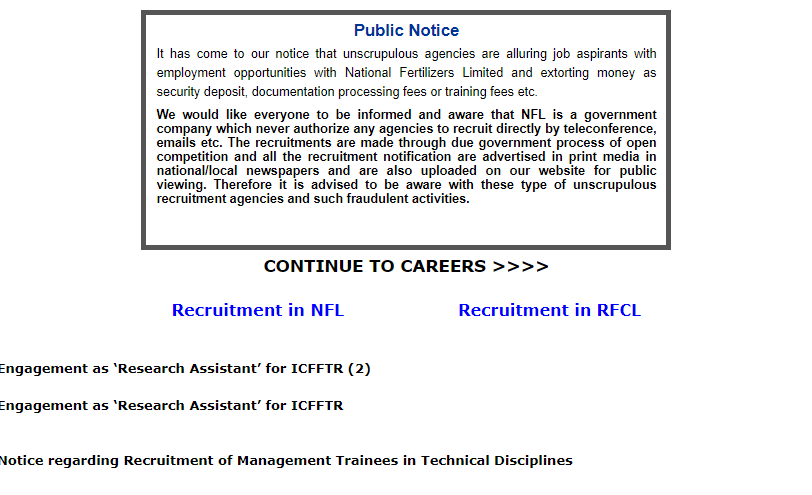 NFL Management Trainee Recruitment