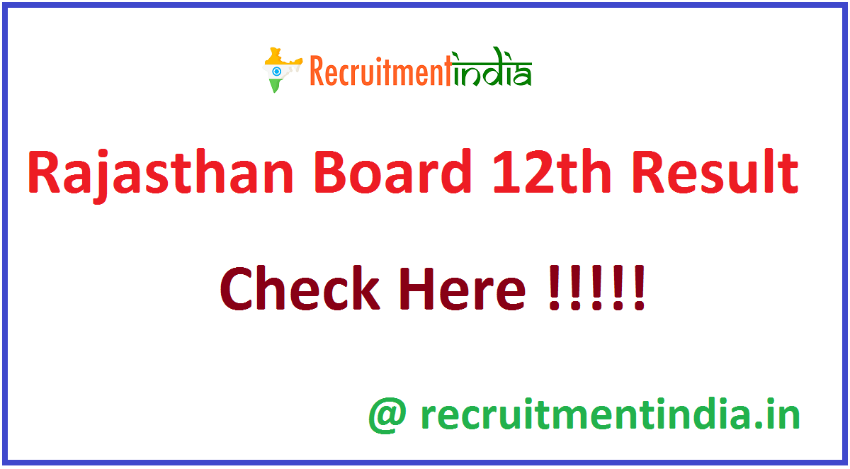 Rajasthan Board 12th Result