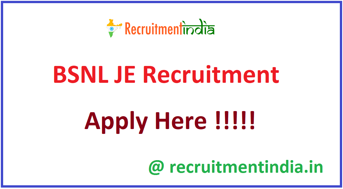 BSNL JE Recruitment