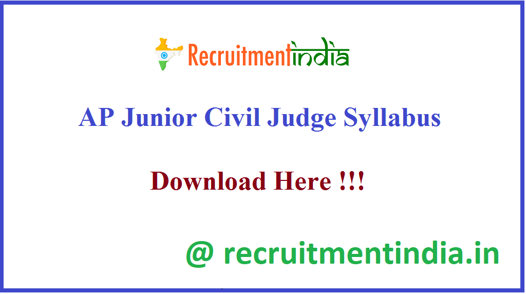 AP Junior Civil Judge Syllabus