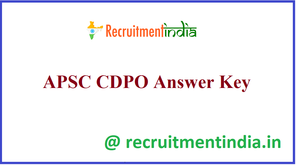 APSC CDPO Answer Key 