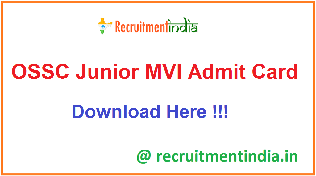 OSSC Junior MVI Admit Card