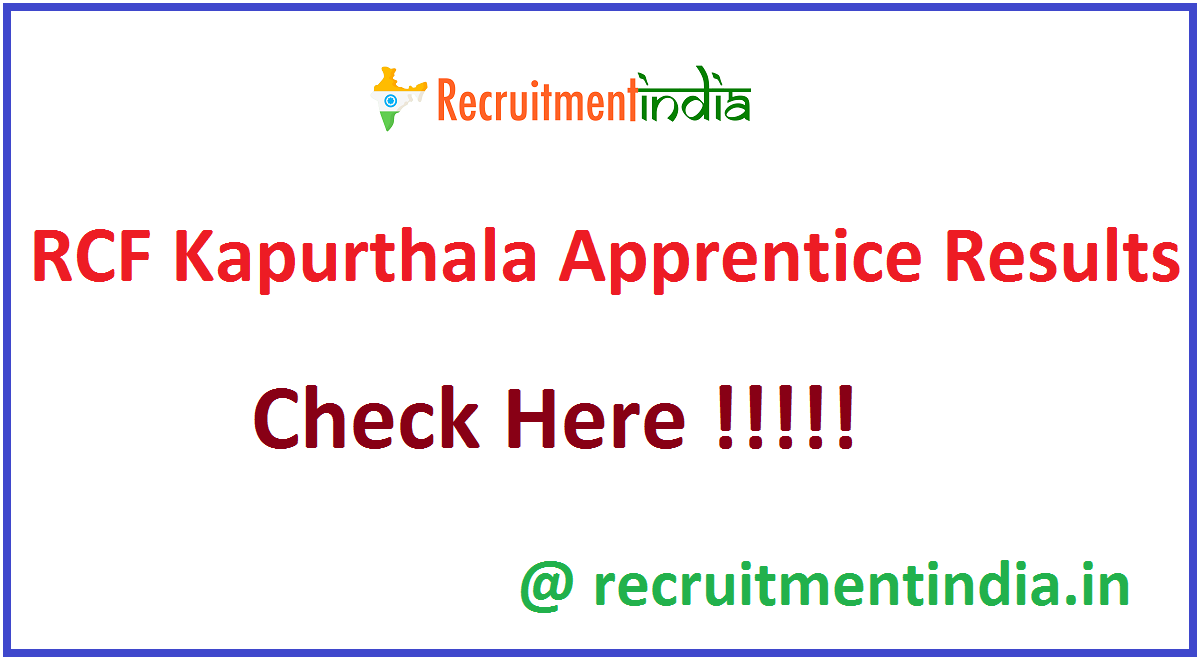 RCF Kapurthala Apprentice Results