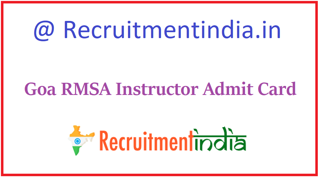 Goa RMSA Instructor Admit Card