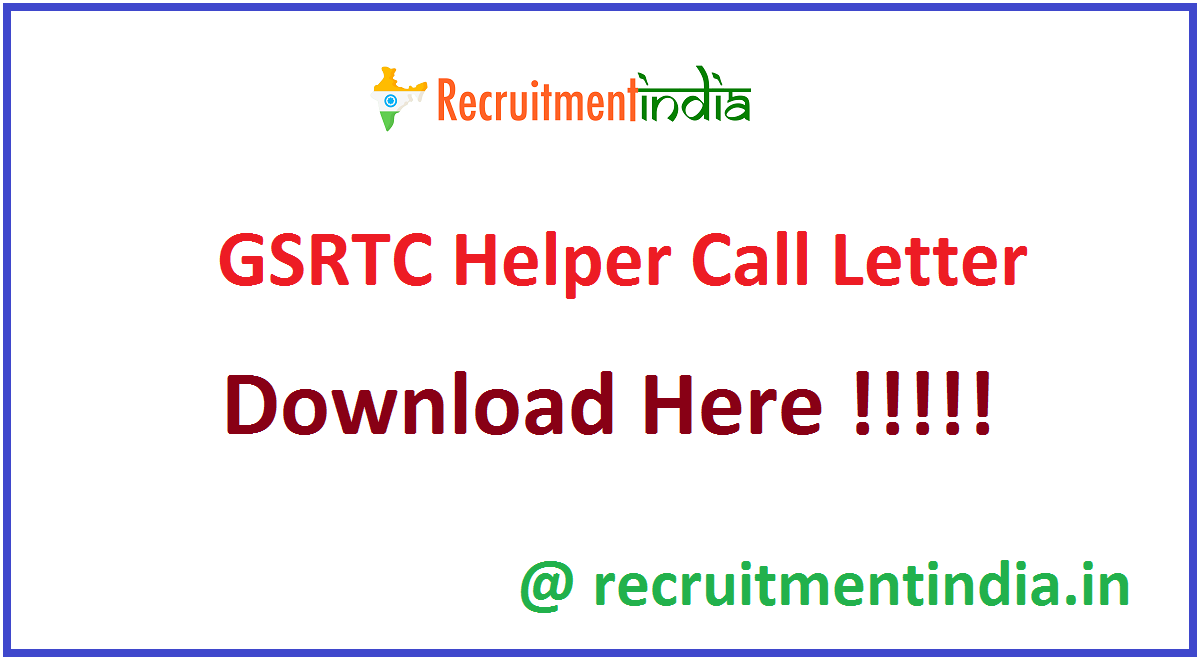 GSRTC Helper Call Letter