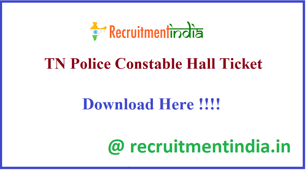 TN Police Constable Hall Ticket 