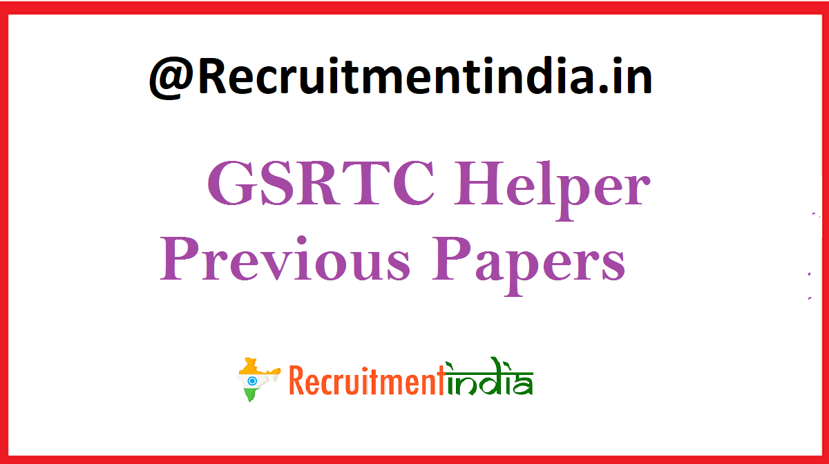 GSRTC Helper Previous Papers 