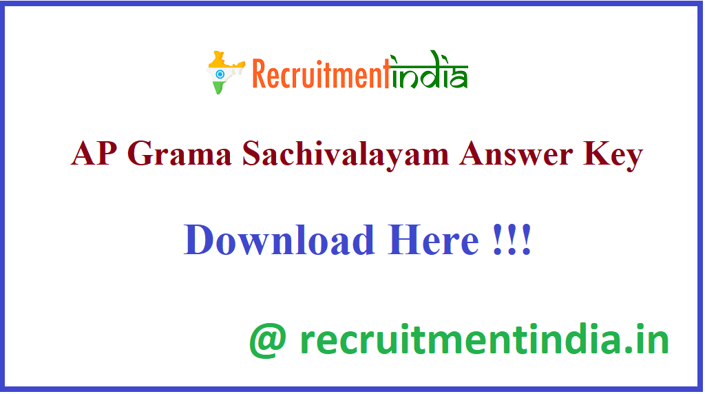 AP Grama Sachivalayam Answer Key