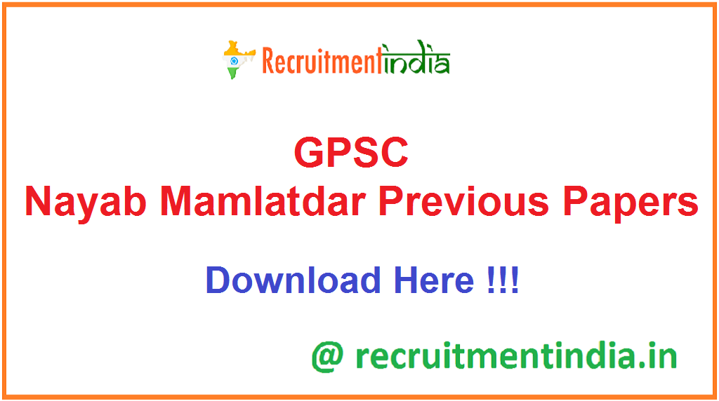 GPSC Nayab Mamlatdar Previous Papers