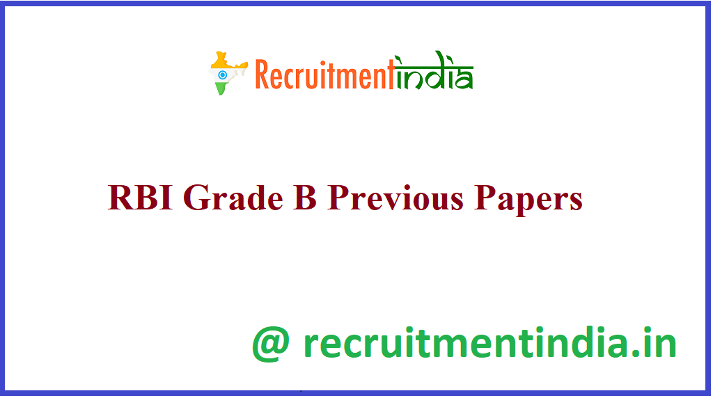RBI Grade B Previous Papers 