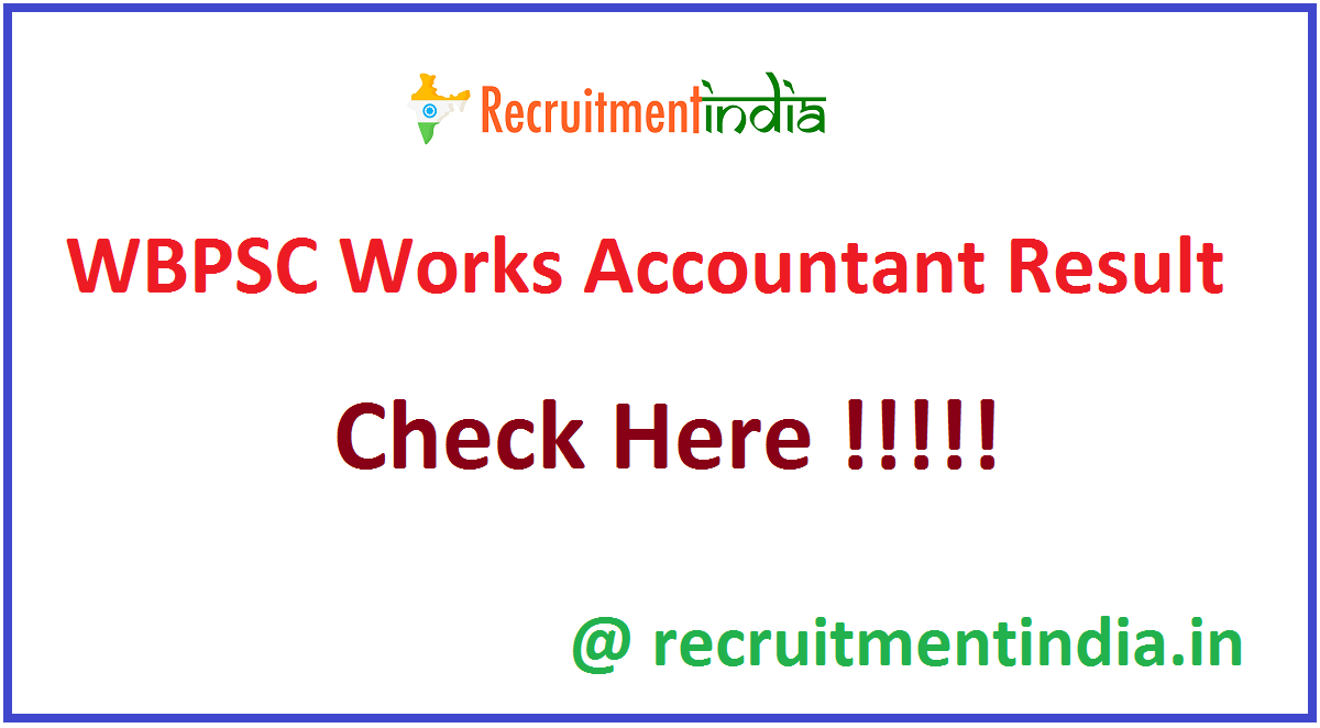WBPSC Works Accountant Result