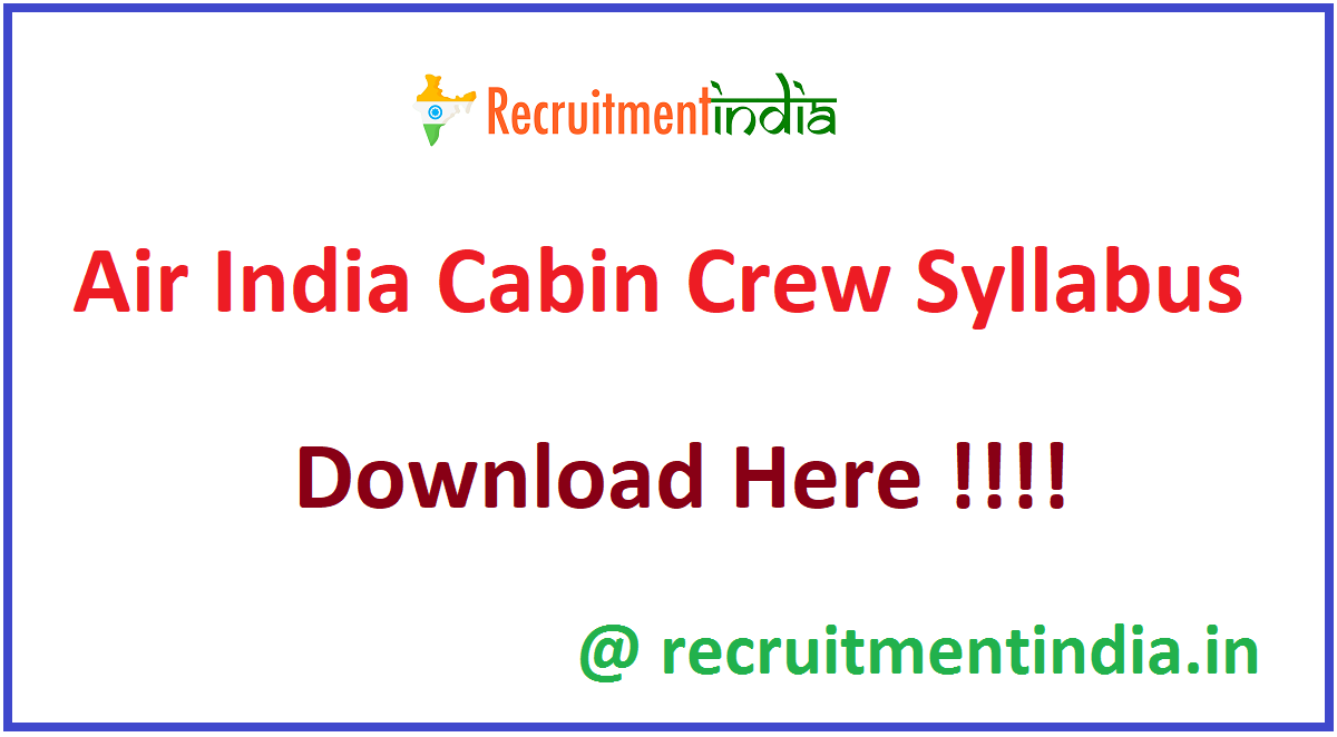 Air India Cabin Crew Syllabus