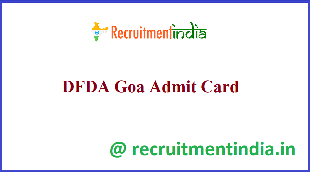 DFDA Goa Admit Card
