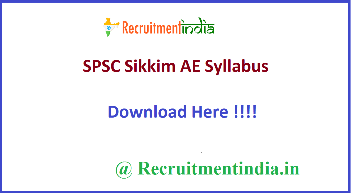 SPSC Sikkim AE Syllabus 