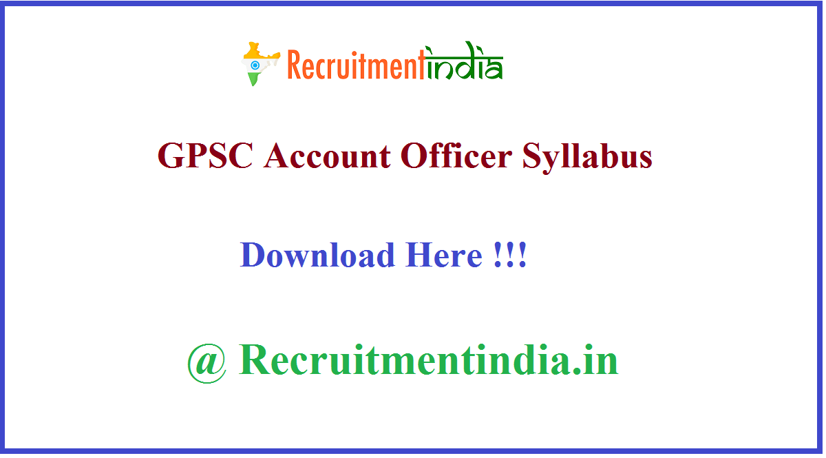 GPSC Account Officer Syllabus 