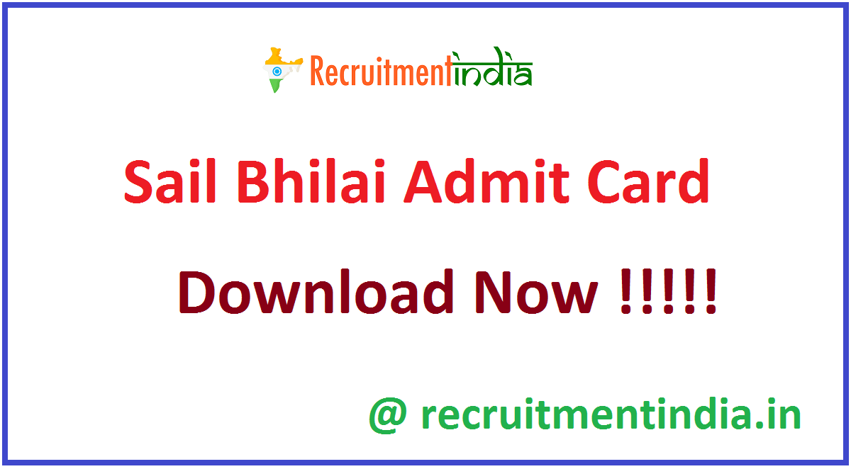 Sail Bhilai Admit Card