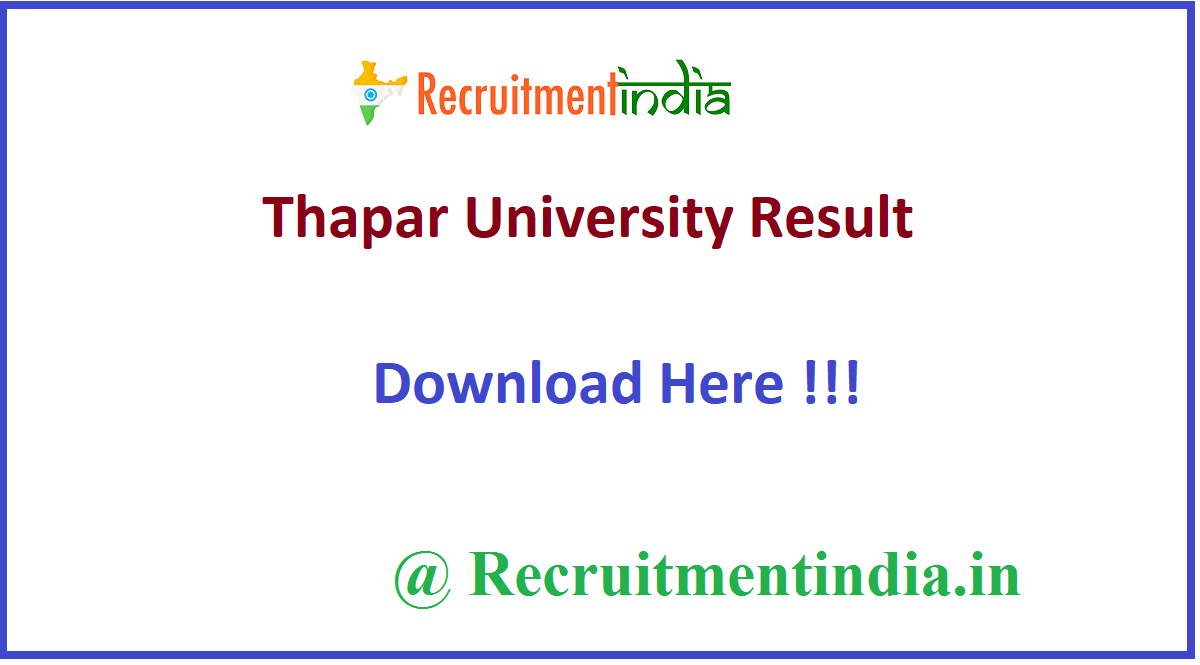 Thapar University Result 