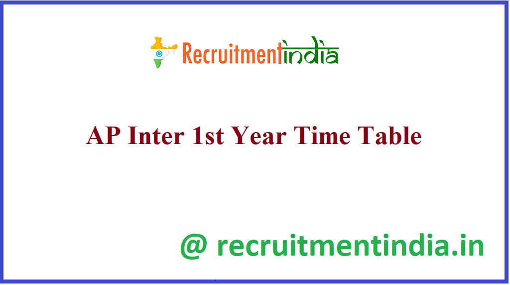 AP Inter 1st Year Time Table 
