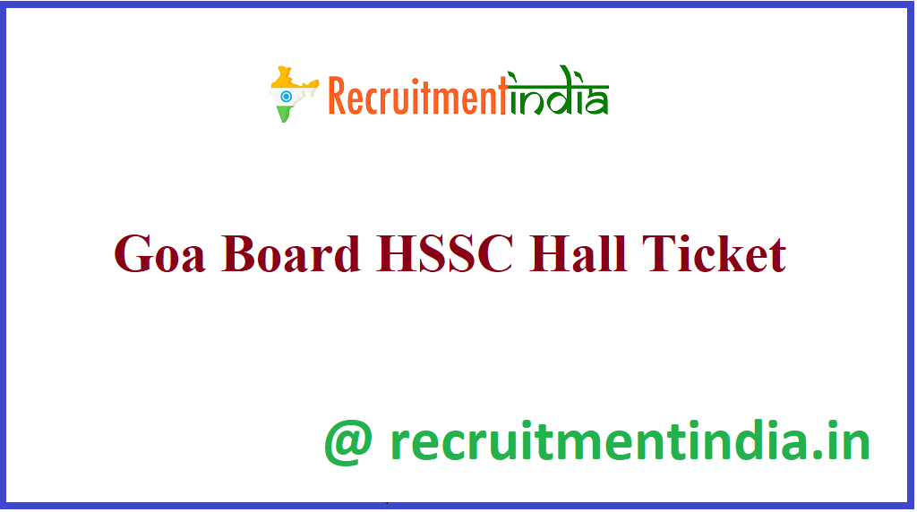 Goa Board HSSC Hall Ticket 