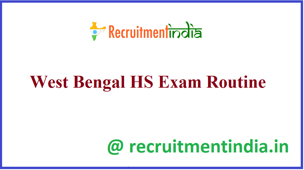 West Bengal HS Exam Routine