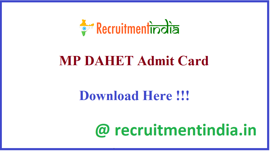 MP DAHET Admit Card 