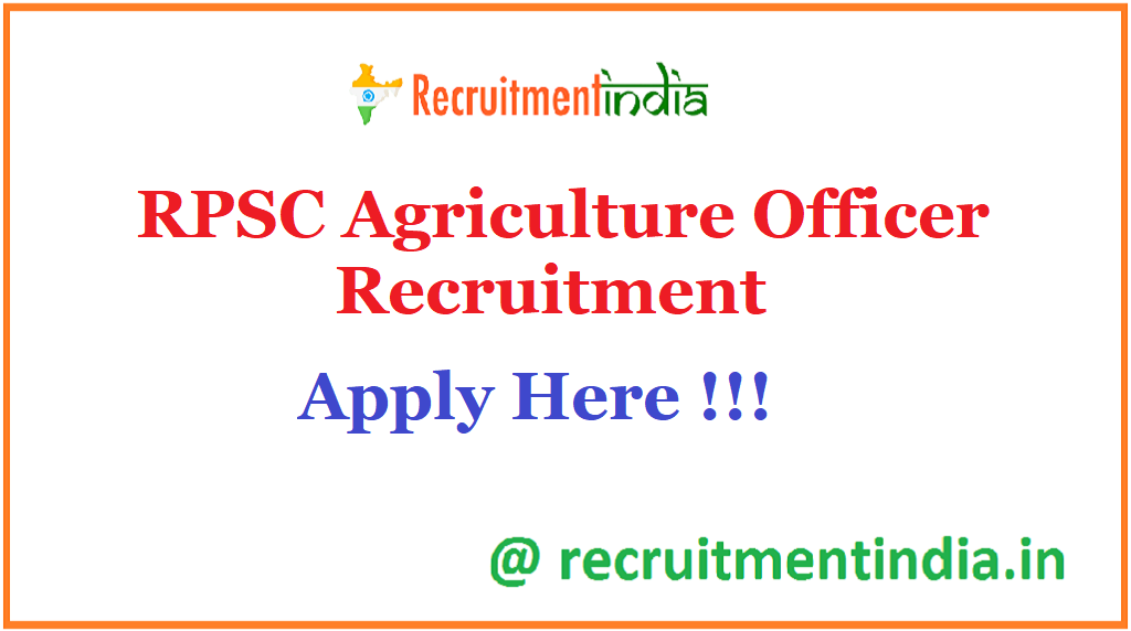 RPSC Agriculture Officer Recruitment 