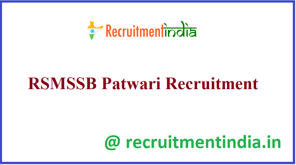 RSMSSB Patwari Recruitment 