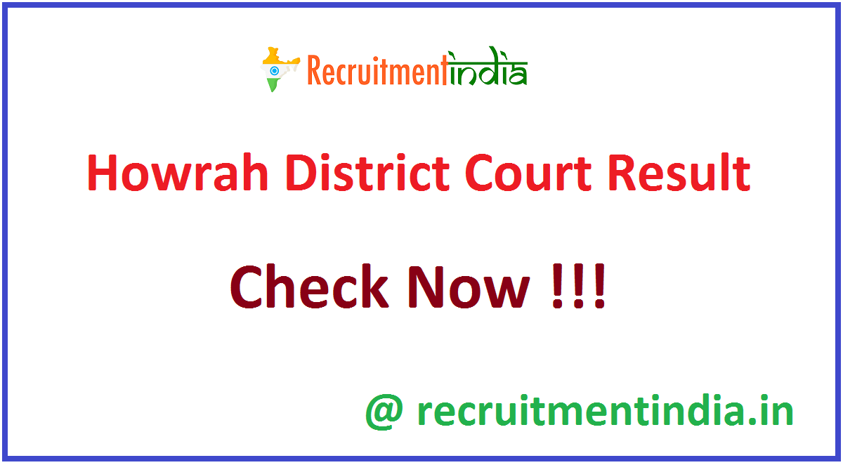 Howrah District Court Result
