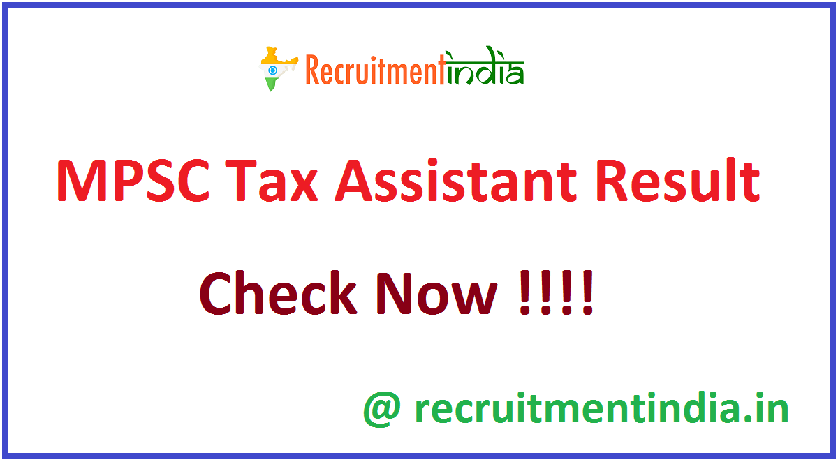 MPSC Tax Assistant Result